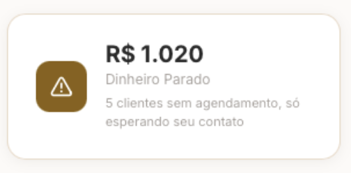Card real da Agenda 360 mostrando R$ 1.020 de dinheiro parado